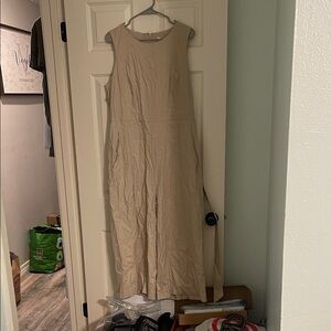 Preston & York Tan Cropped Jumpsuit